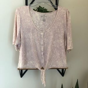 American Eagle Tie-Dye Ribbed Crop Tee